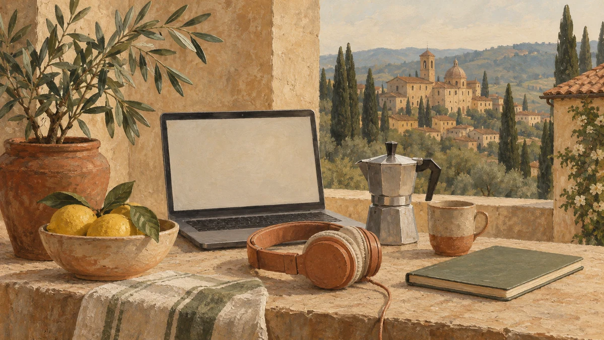 Painted illustration for Best Resources to Learn Italian in Videos