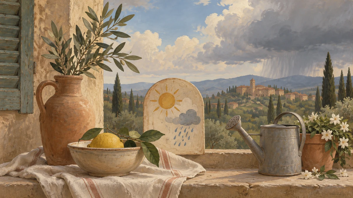 Painted illustration for Italian Vocabulary: Words and Phrases to Talk About the Weather