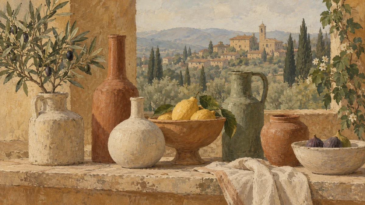 Painted illustration for 102 Common Italian Adjectives