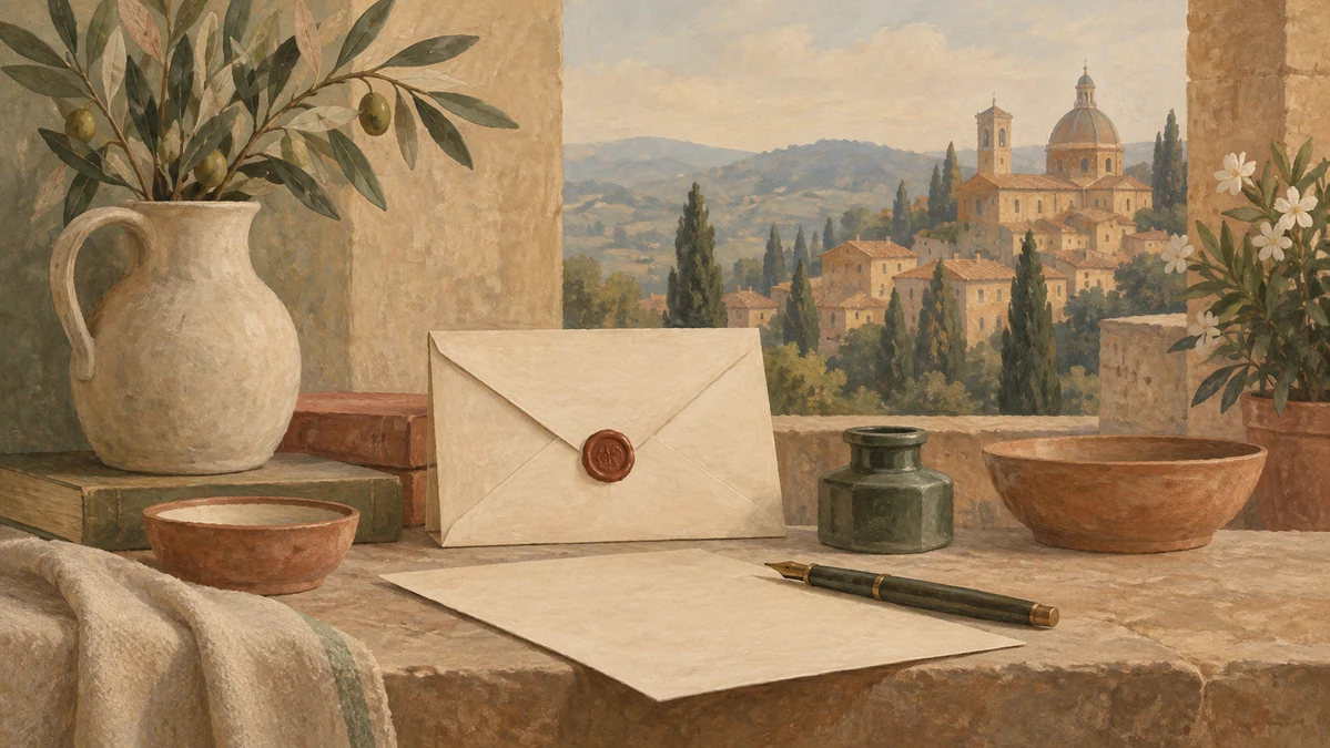 Painted illustration for A Quick Guide to Writing a Formal Letter in Italian