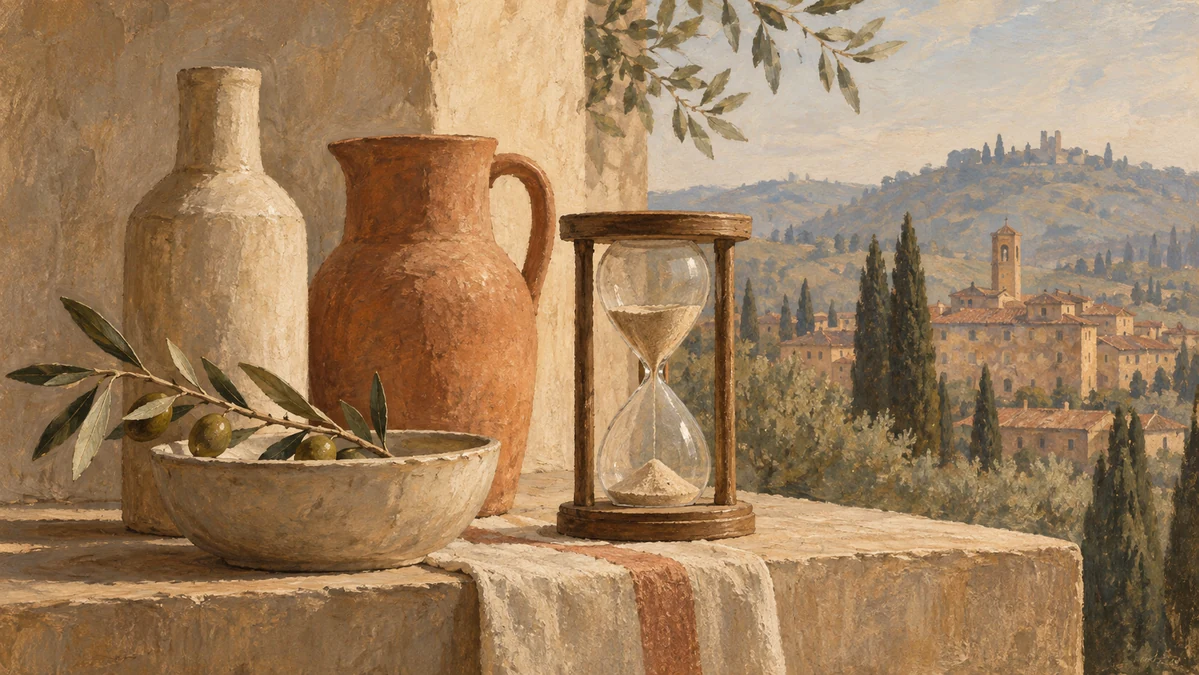 Painted illustration for How to Talk About the Past in Italian: A Guide to the Trapassato Prossimo