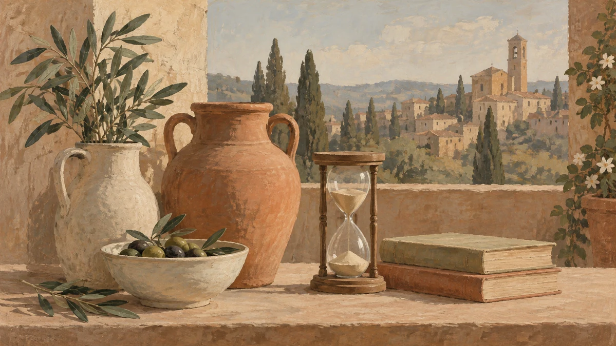 Painted illustration for How to Talk About the Past in Italian: A Guide to the Passato Remoto