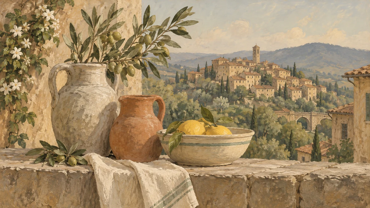 Painted illustration for Beautiful Little Towns in Italy You Probably Never Heard of Before