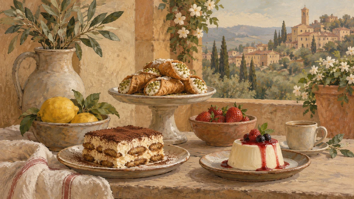 Painted illustration for Mouthwatering Italian Desserts to Satisfy your Sweet Tooth