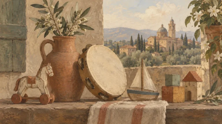 Painted illustration for Italian Nursery Rhymes and Children’s Songs with English Translation